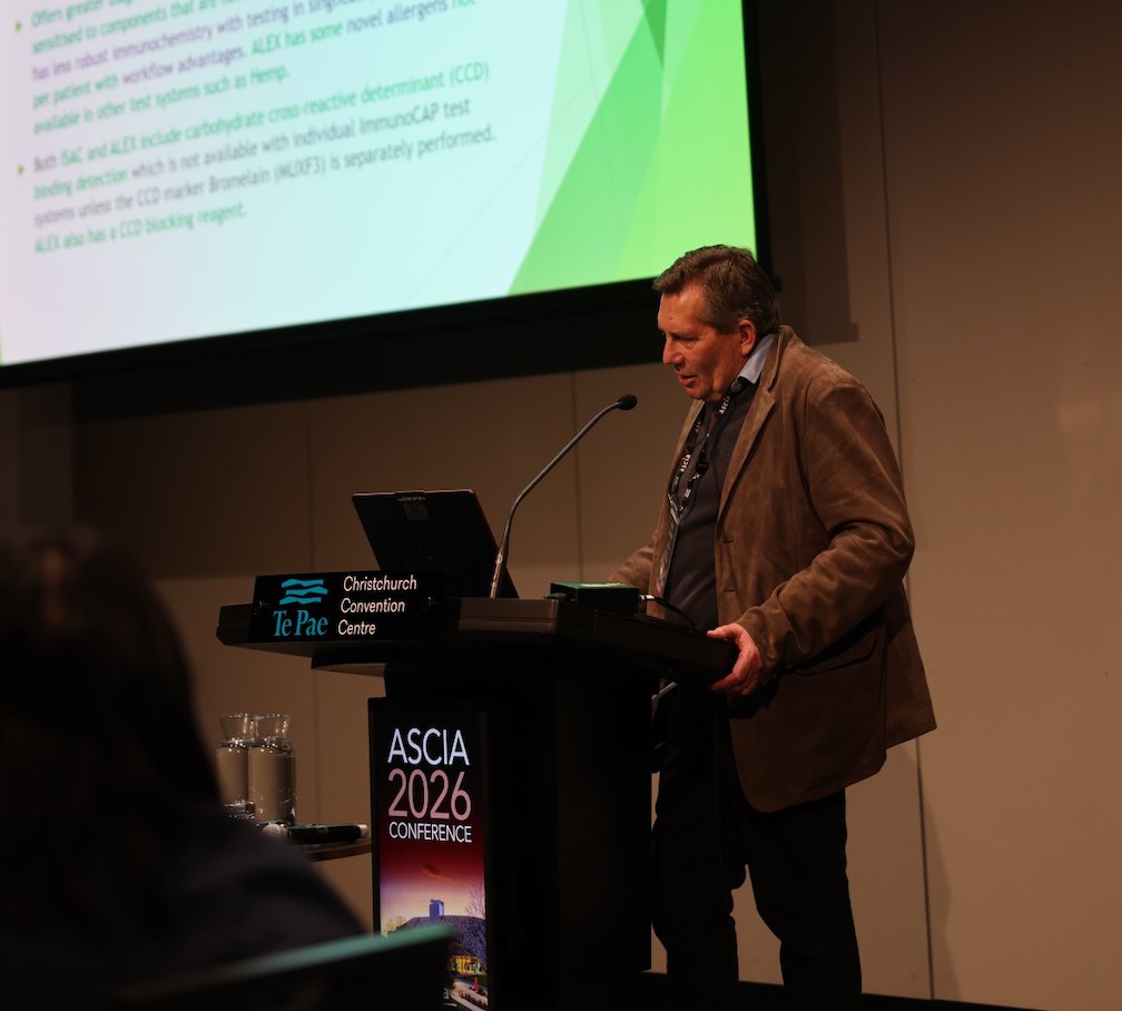 Dr Karl Baumgart at ASCIA 2026 in Christchurch